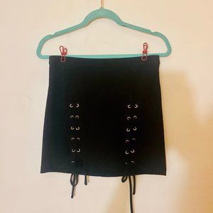 Black Suede Mini Skirt Forever 21